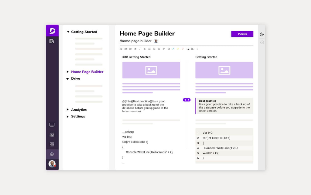 Document360 programvara som erbjuder kunskapsbaslösningar