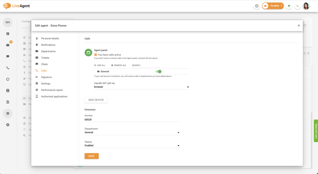 Agentsamtalsinställningar