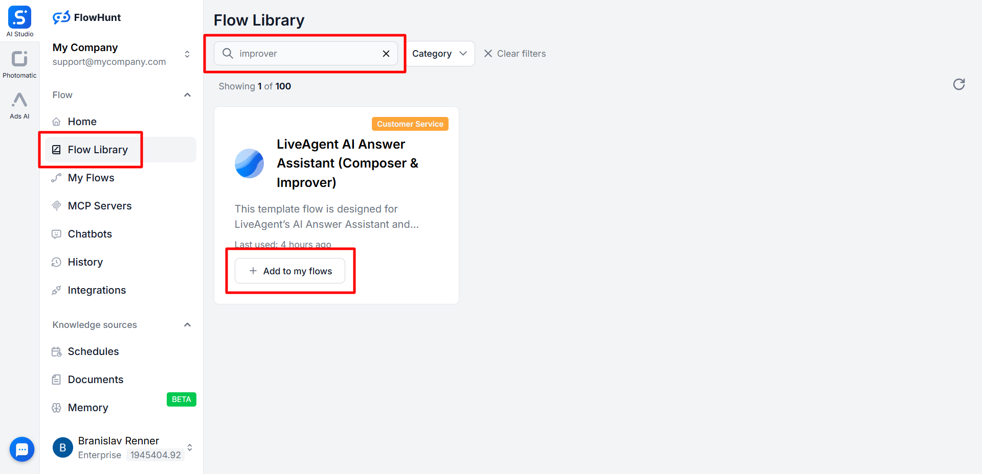 AI Svarförbättrare vs FlowHunt som leverantörsintegration