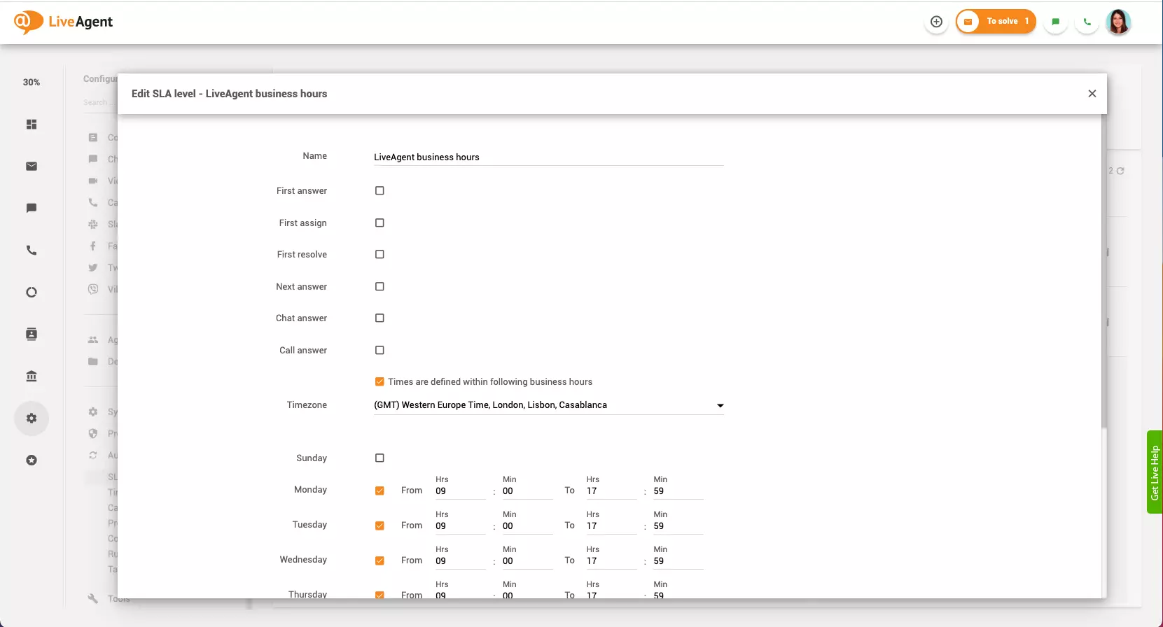 Inställning av öppettider