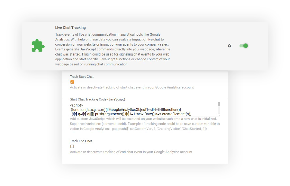 Inbäddad Chattspårning i LiveAgent
