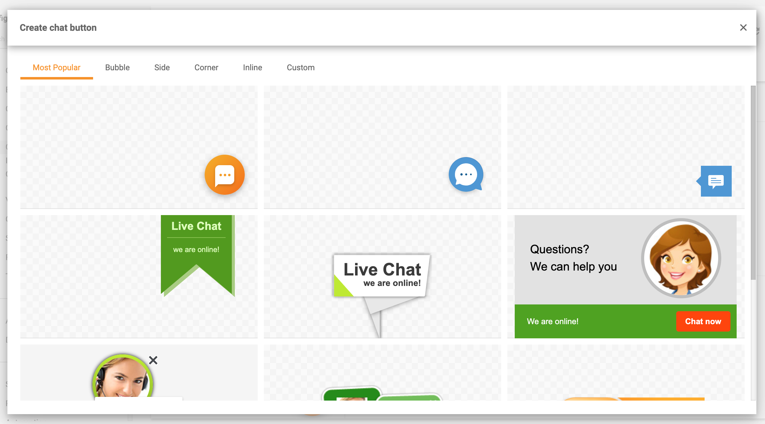 Chat widget for website