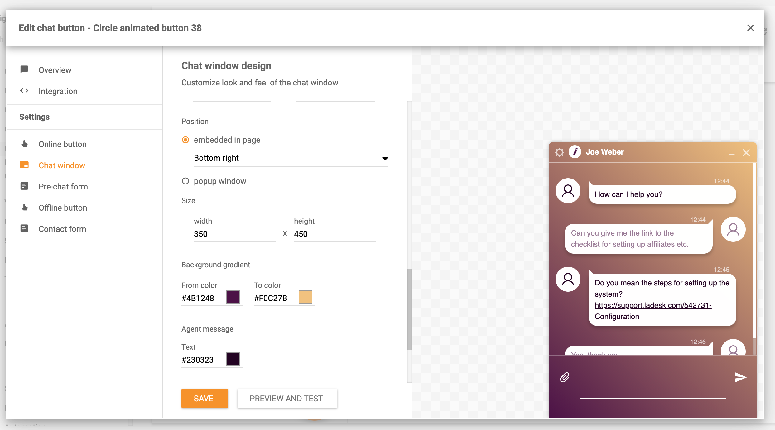 Chattfönsterdockningsfunktion