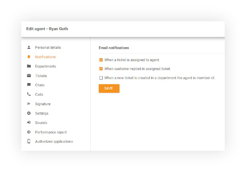 E-postmeddelanden i LiveAgent