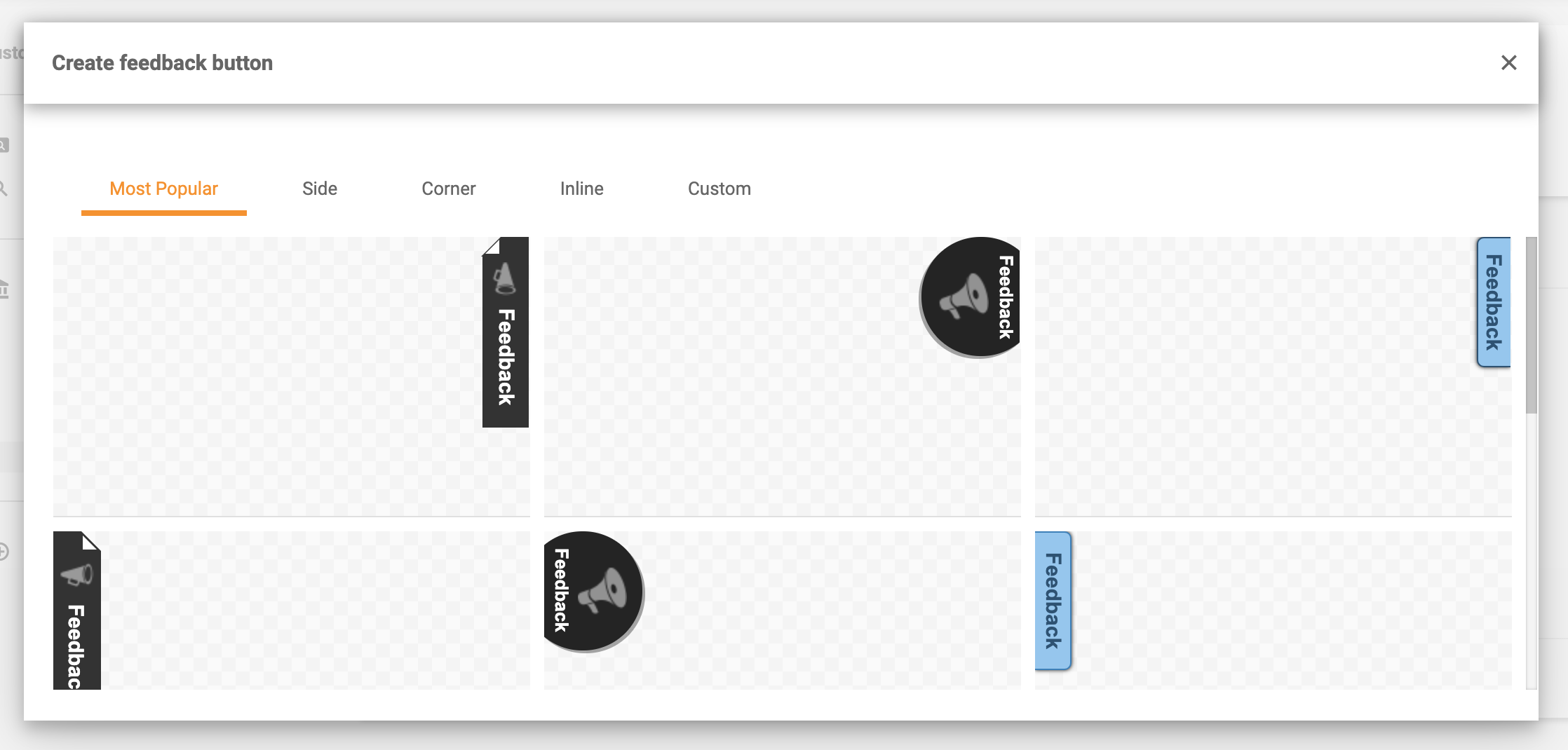 Feedbackknappsstilar - mest populära
