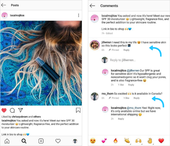 Instagram fästa kommentarer