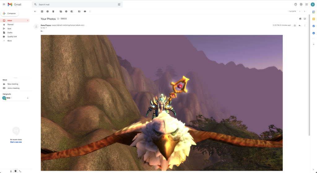 Exempel på inline-inklistrad bild i e-post