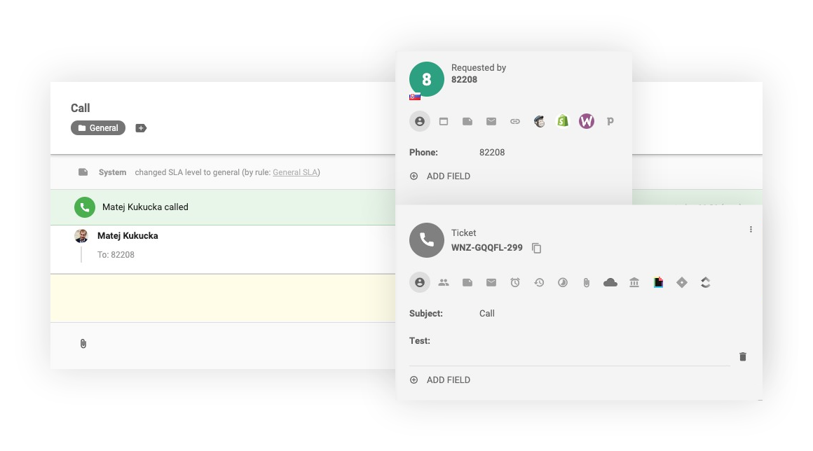 Gränssnitt för internt samtal i LiveAgent