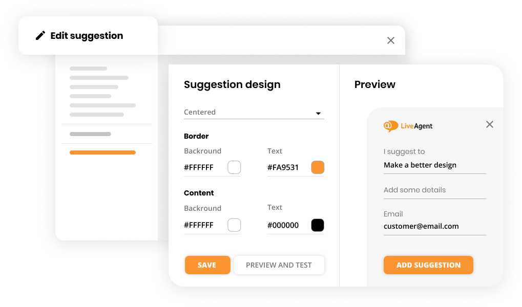 Feedback & förslag mockup