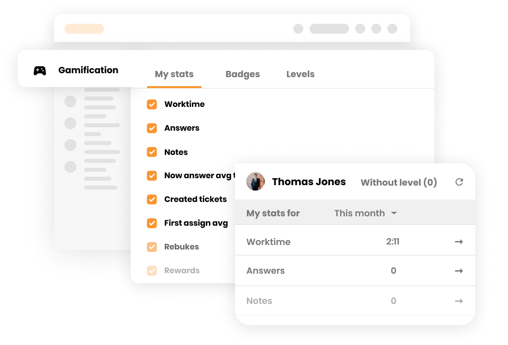 LiveAgent leaderboard for work time