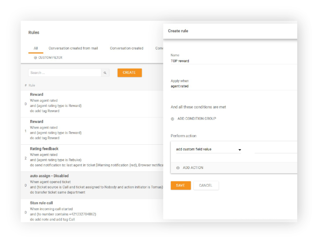 Skapa regel i LiveAgent