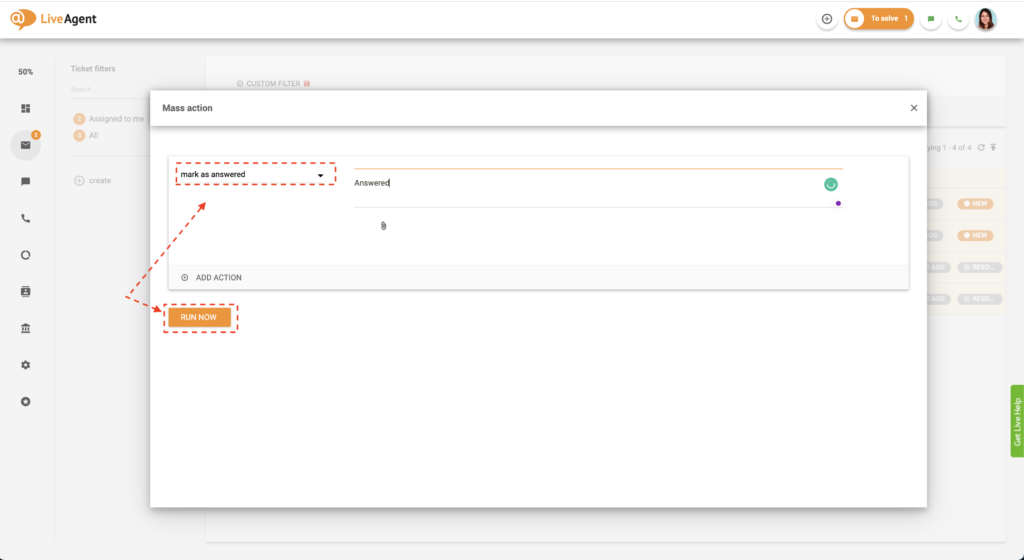 Välj massåtgärd från lista