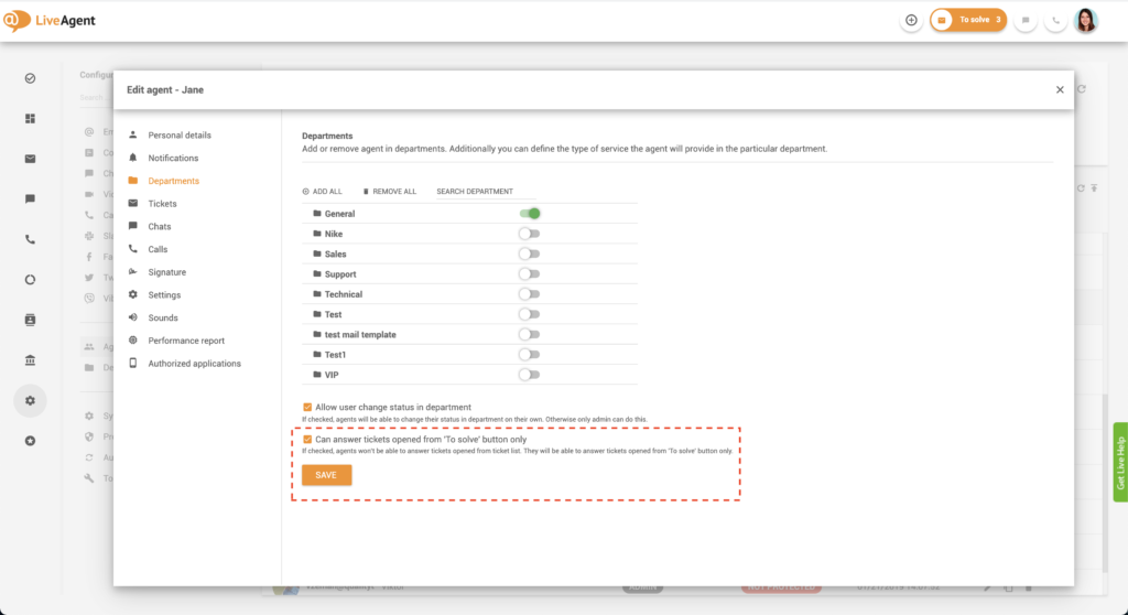 To Solve Only-inställningar