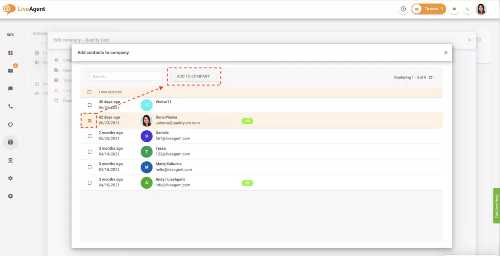 Lägg till kontakter till företag