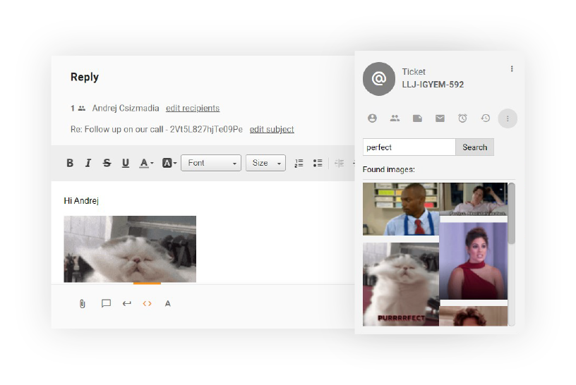 GIF:ar i ärenden LiveAgent