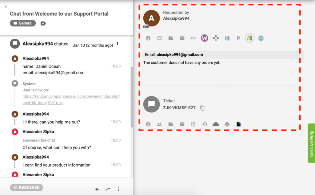 Aktiv Shopify-plugin i LiveAgent