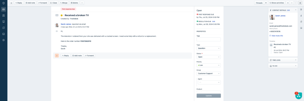 Freshdesks ticketmiljö