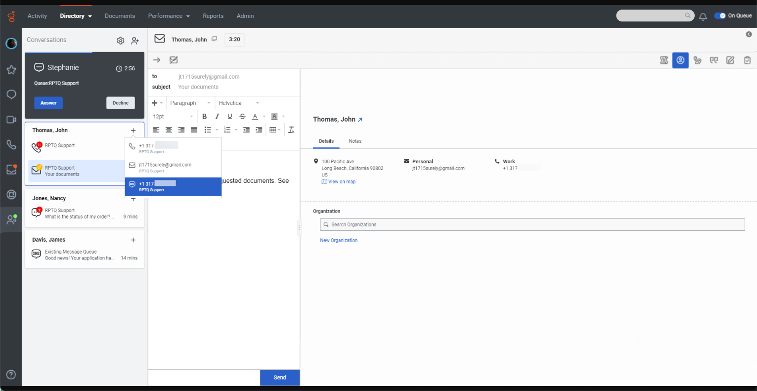 Genesys Cloud användargränssnitt