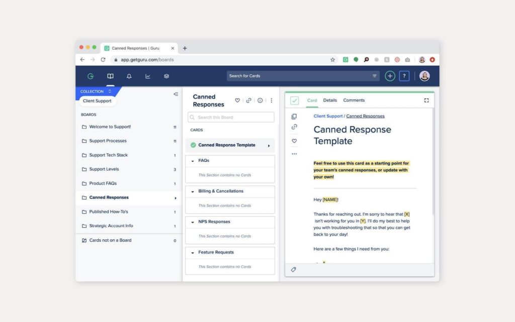 Praktiskt exempel på Guru-programvarans kunskapsbas
