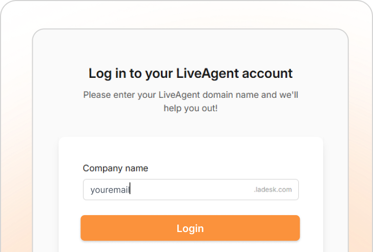 Logga in på LiveAgent