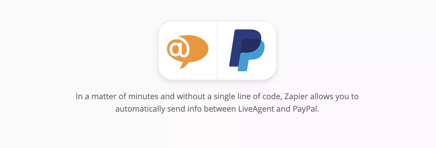 LiveAgent och PayPal integrationssida på Zapier