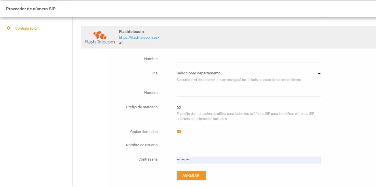 Flash Telecom inloggningsuppgifter