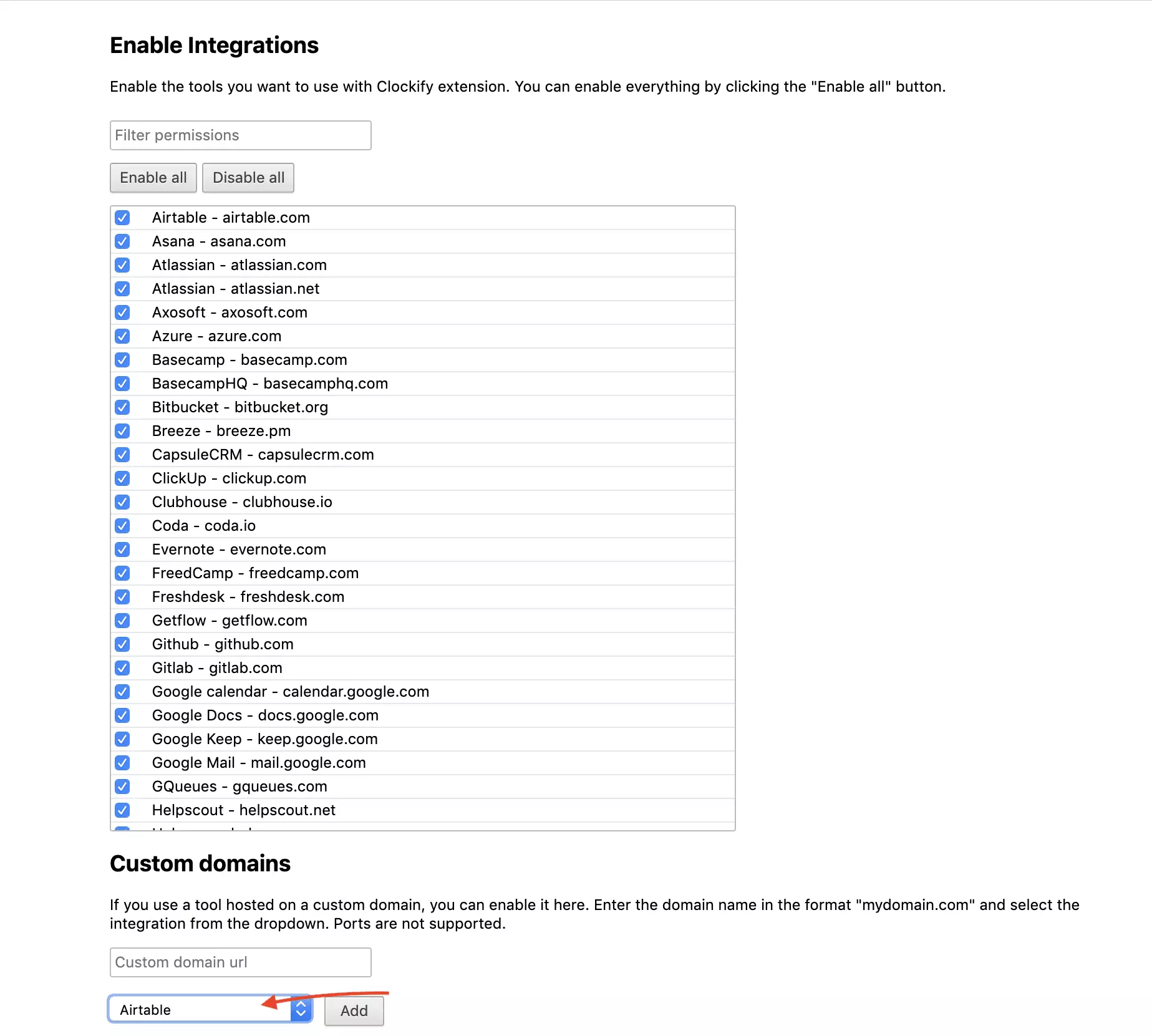 Clockify-integrationsval
