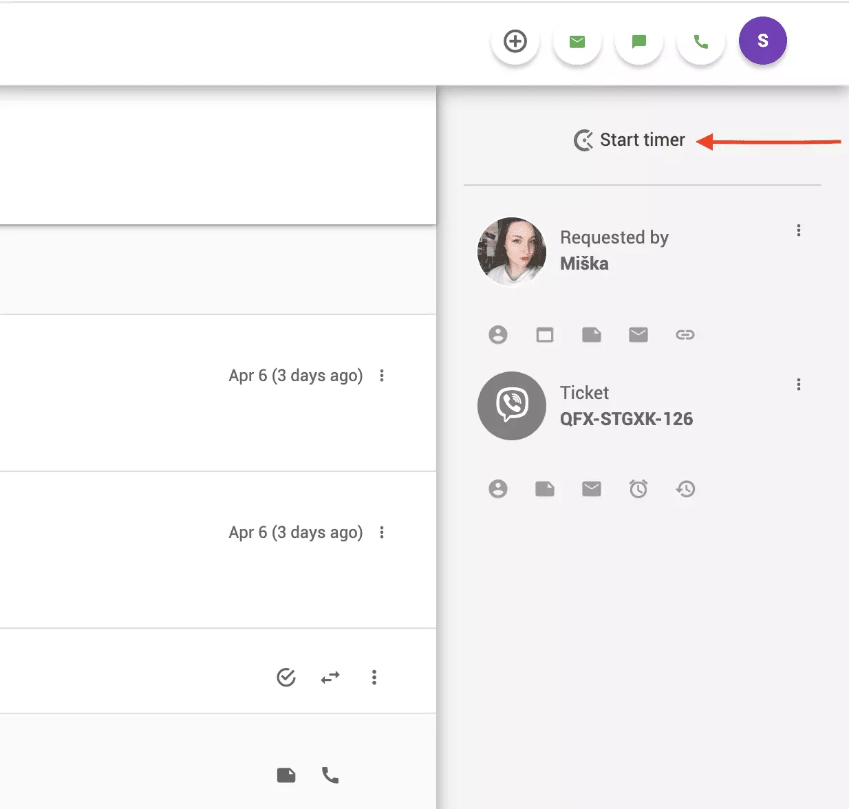 Clockify-tidtagare i LiveAgent-ärende