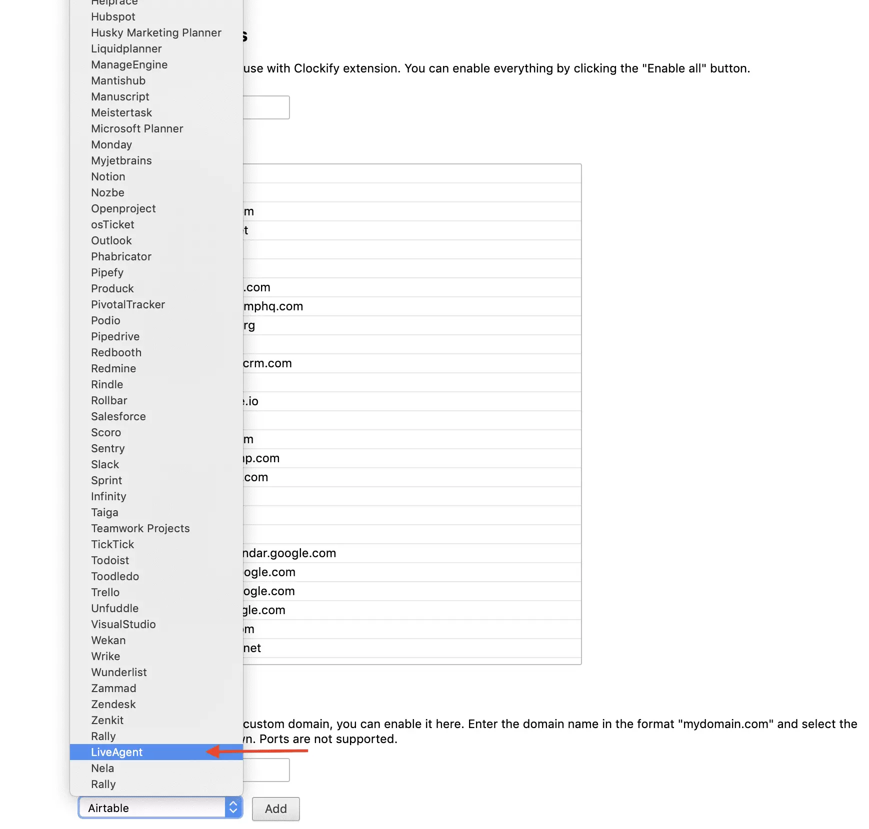 Clockify LiveAgent-integration