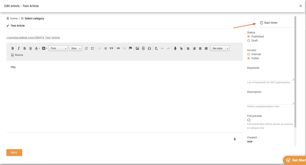 Clockify-tidtagare i kunskapsbas