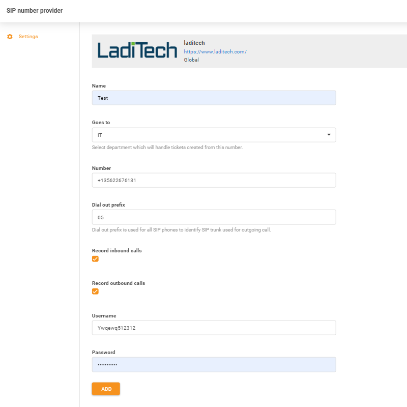 LadiTech-inloggningsuppgifter
