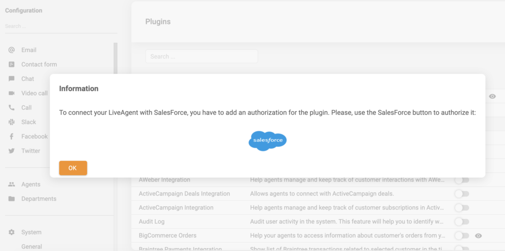 Salesforce-integrationsinloggning