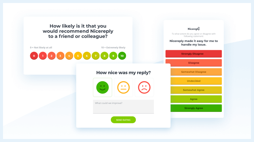 Nicereply undersökningsanpassningsalternativ