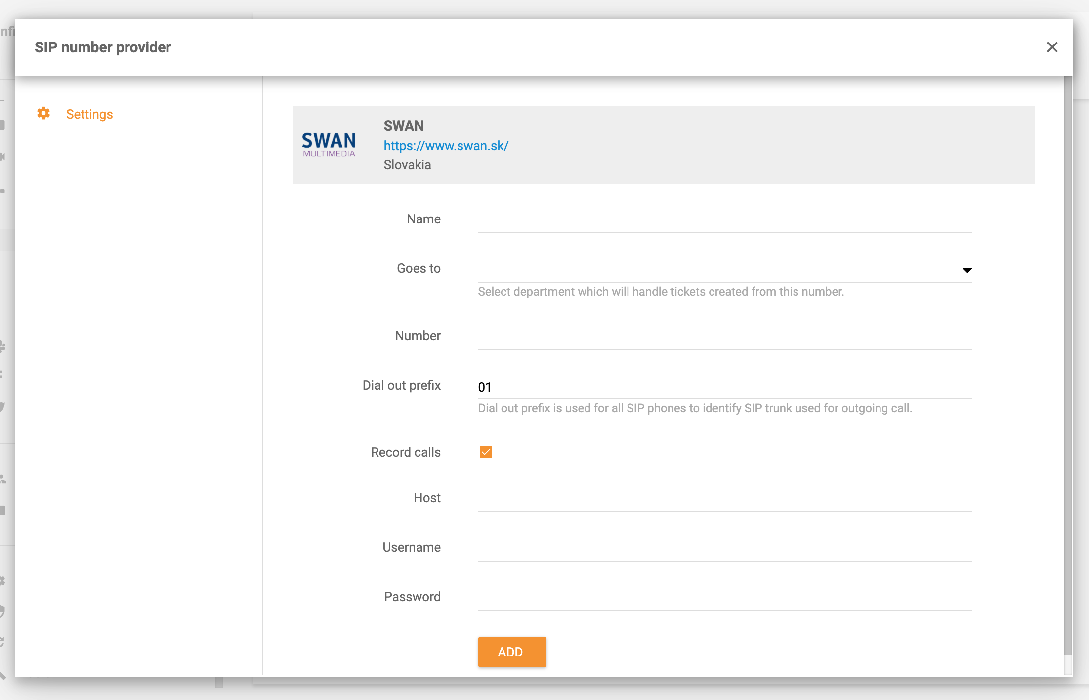 Swan-integration i LiveAgent
