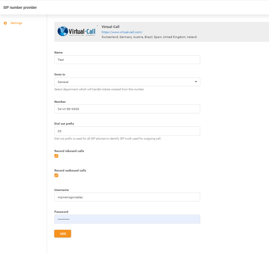 Virtual-Call-inloggningsuppgifter