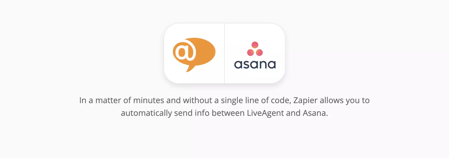 LiveAgent och Asana integrationssida på Zapier