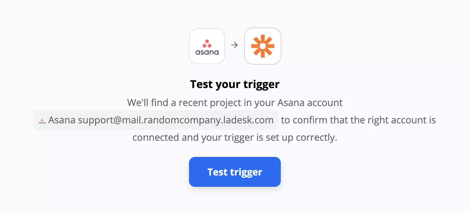 Testa Asana-trigger