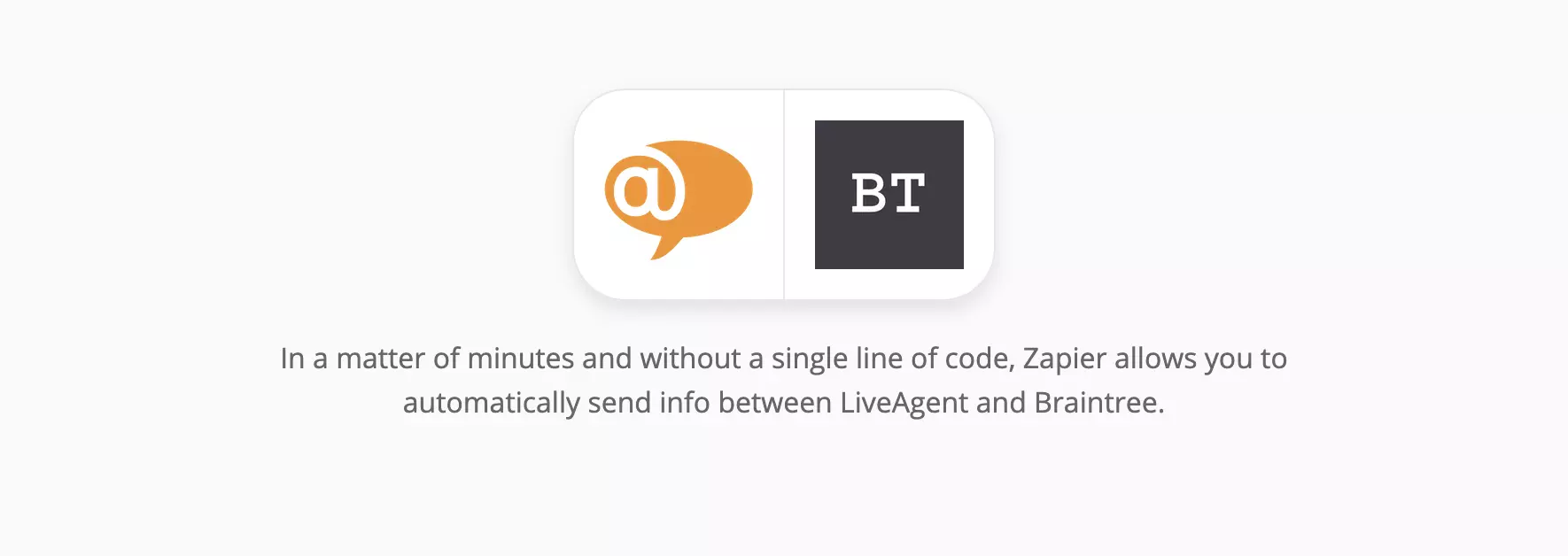LiveAgent och Braintree-integrationssida på Zapier
