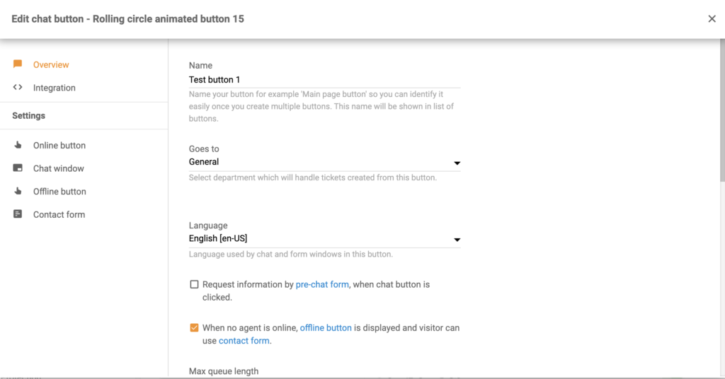 Konfigurera chat-knappen i LiveAgent