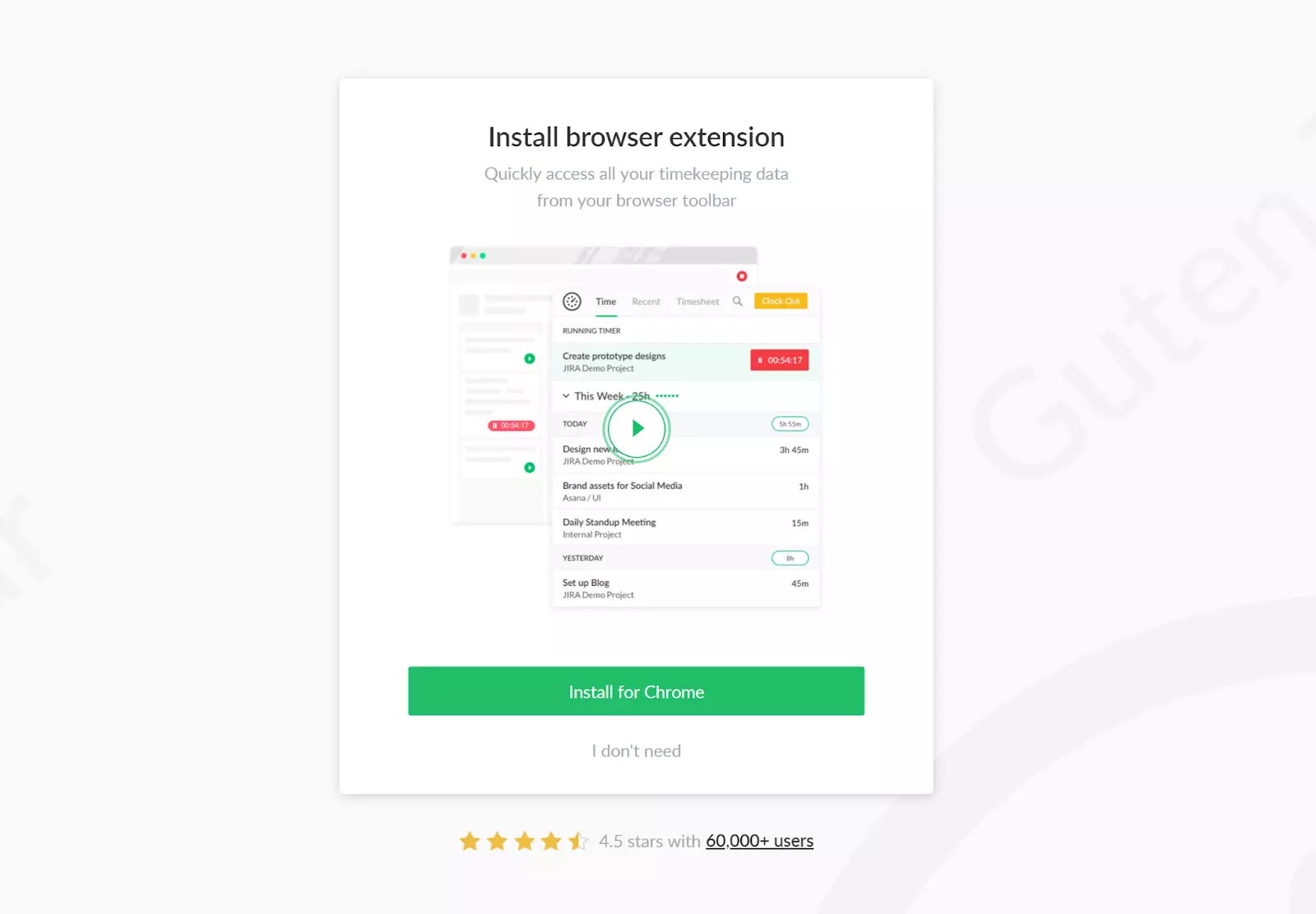 Installera Everhour-webbläsartillägg