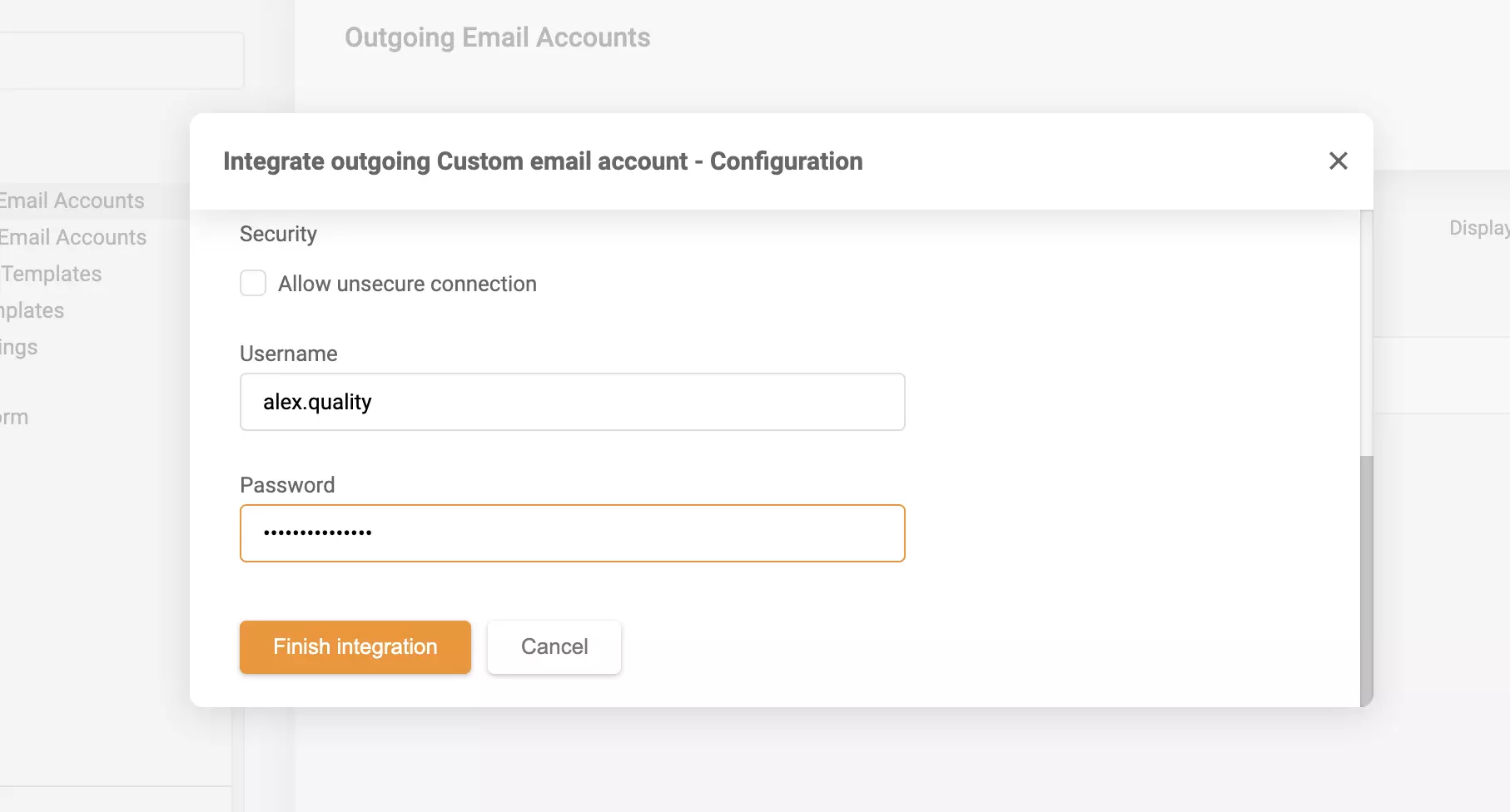 Det sista steget i GMX-integration med LiveAgent