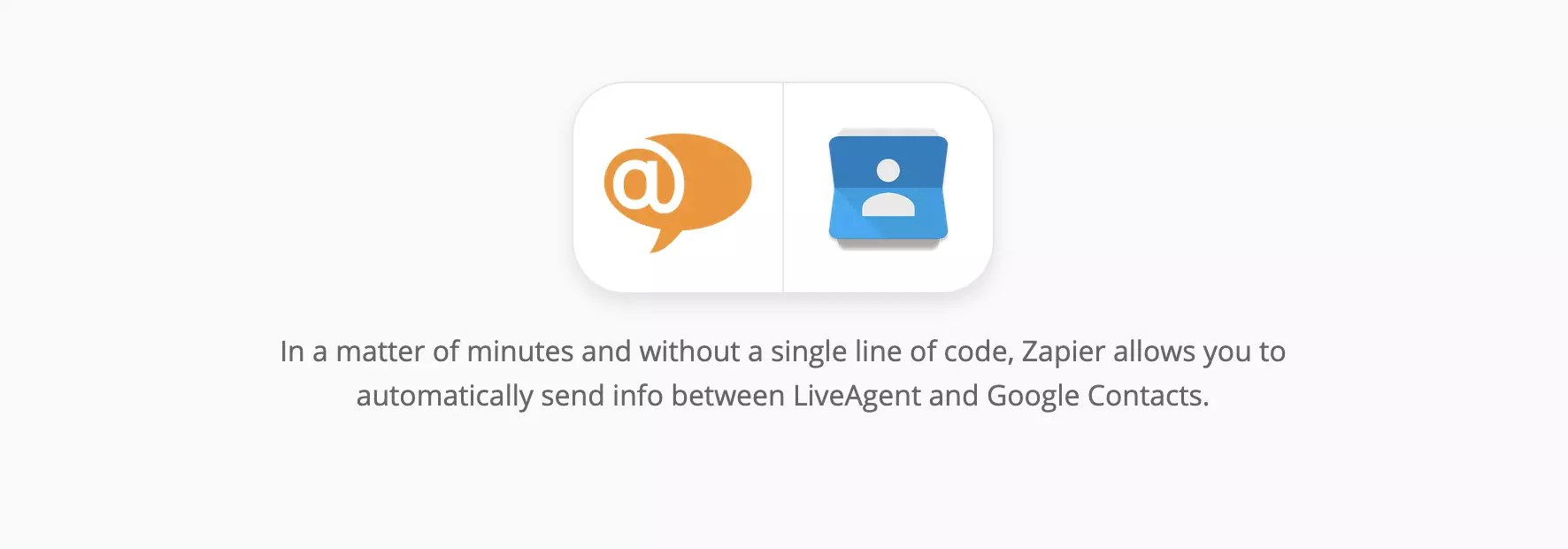 LiveAgent och Google Contacts integrationssida på Zapier