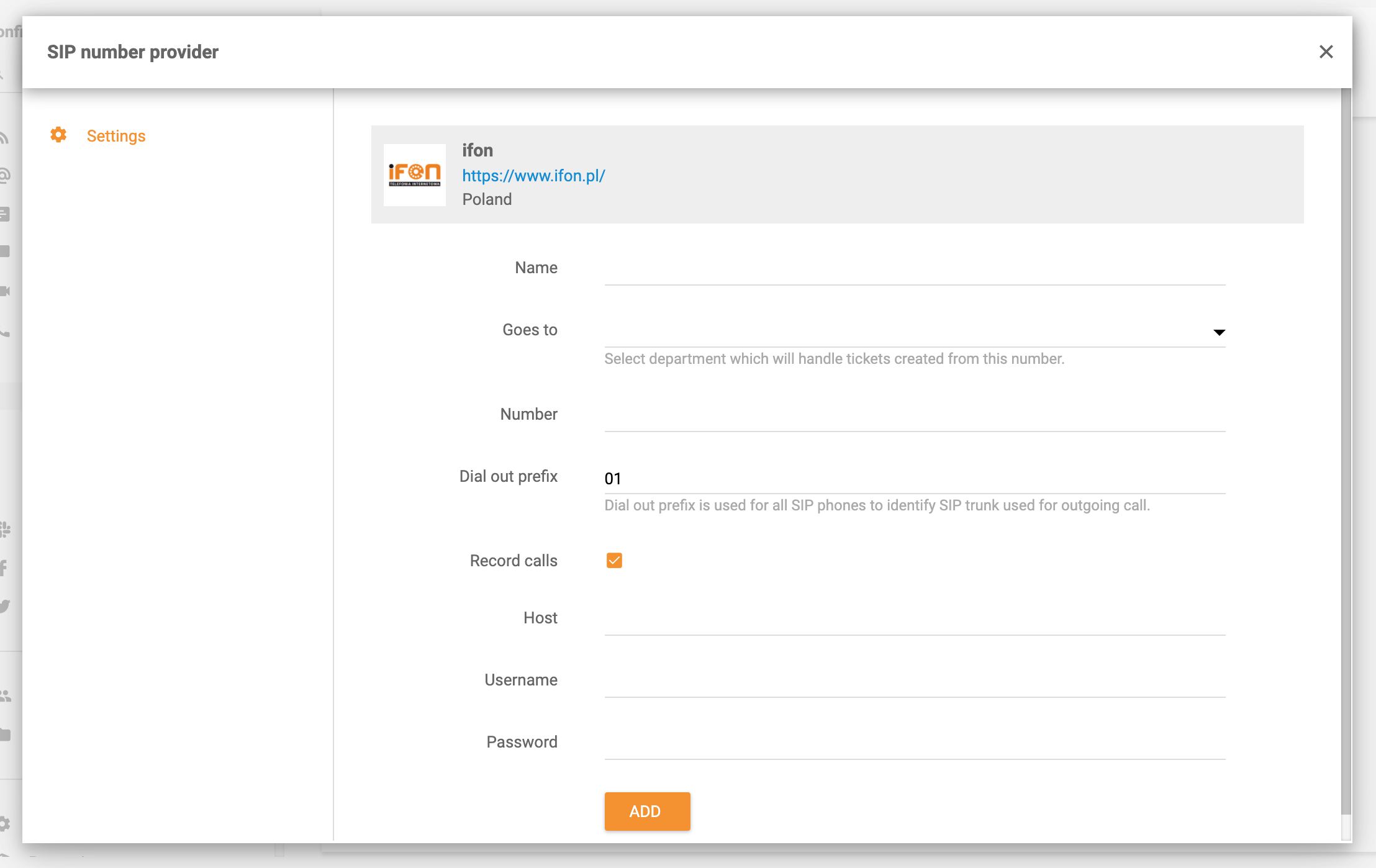 iFON integration in LiveAgent