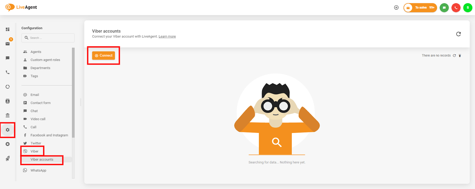 Hur man hittar Viber-integration i LiveAgent-panelen
