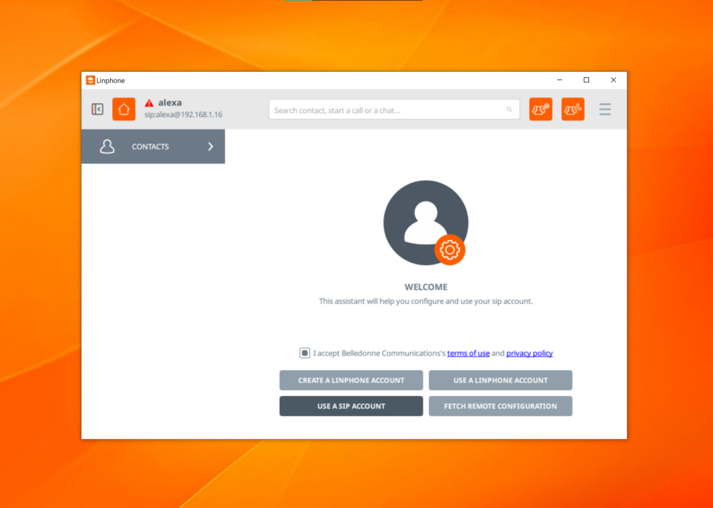 Linphone SIP-konfiguration