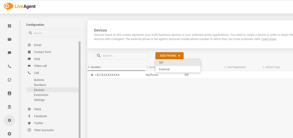 Hur man lägger till en ny SIP-telefon i LiveAgent-konfiguration