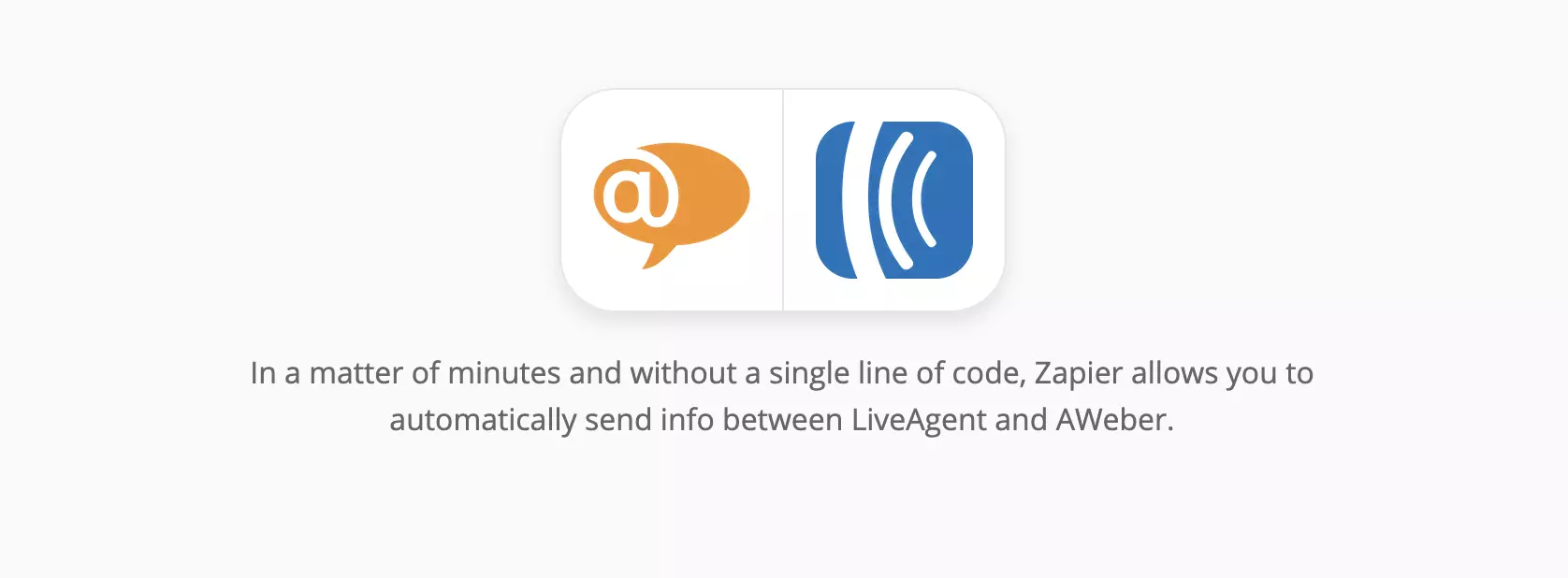 LiveAgent och AWeber integrationssida på Zapier
