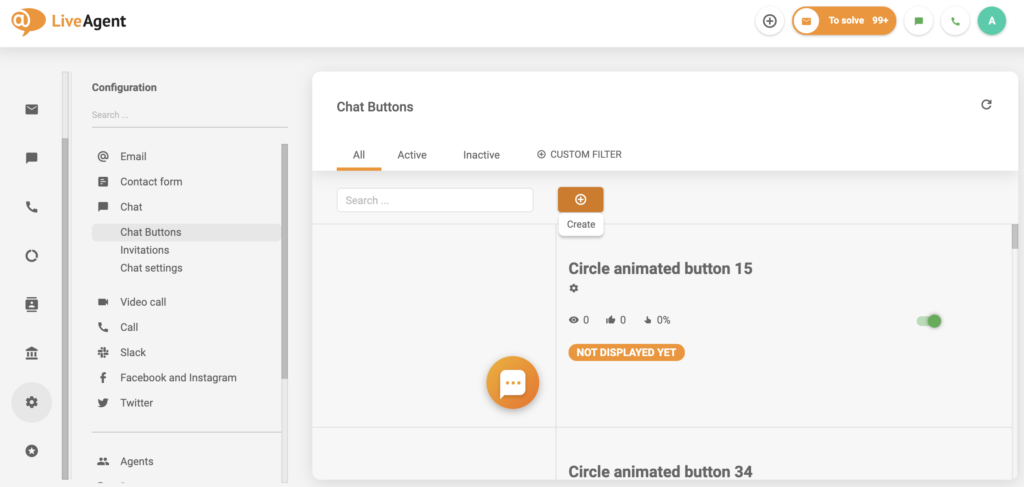 Skapande av chatt-knapp i LiveAgent