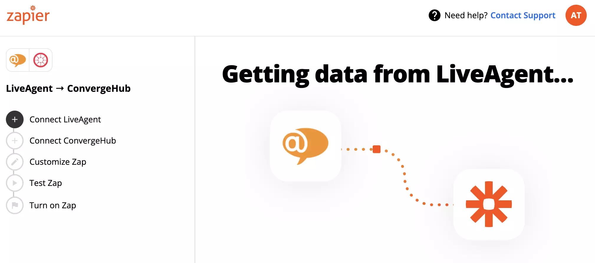 Ansluta LiveAgent- och ConvergeHub-konton med Zapier