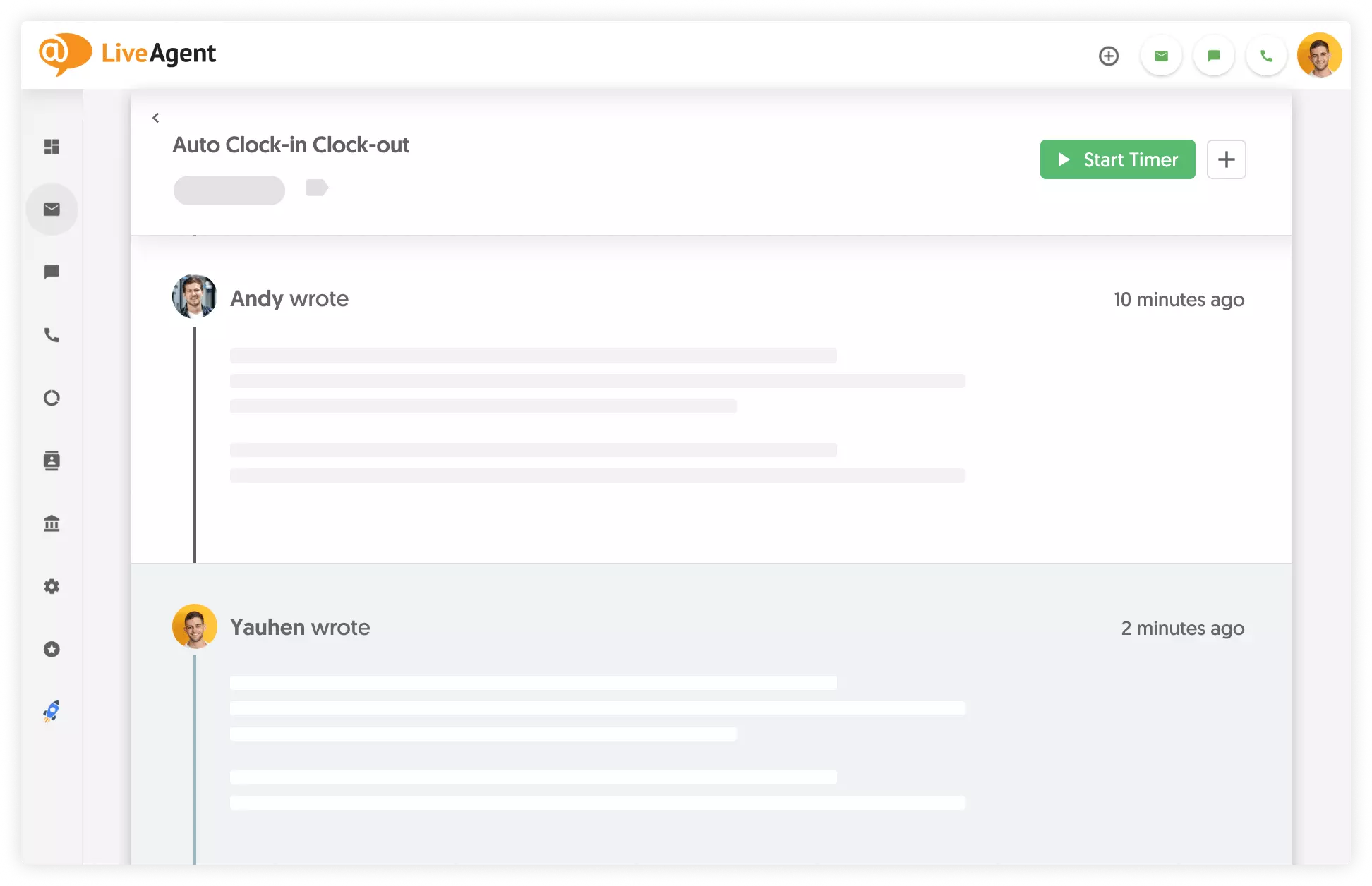 LiveAgent spårar tid med Everhour
